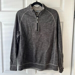 Tommy Bahama Sweater Mens Medium Gray 1/4 Quarter Zip Reversible Pullover Golf